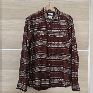 Ariat Hendrie Retro Fit Western Pearl Snap Shirt Men M Southwestern Rodeo Cowboy